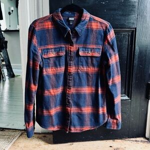 Patagonia Red and Blue Plaid Button Down Shirt
